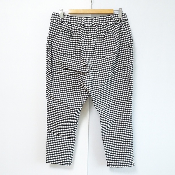 #anc As Know As o Ora kaAS KNOW AS must have olaca pants 17 black white silver chewing gum check ankle height large size lady's [805235]