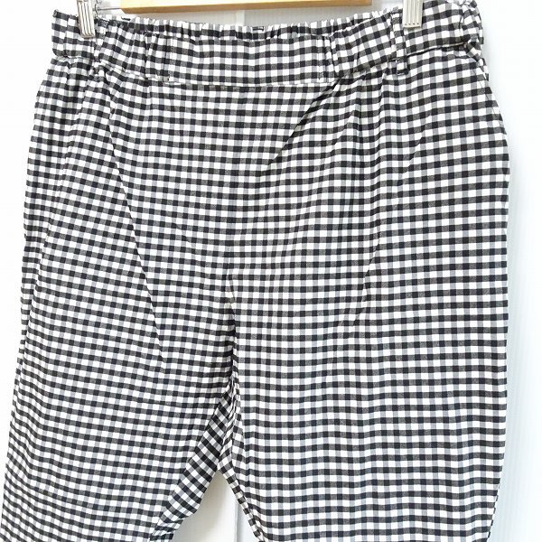 #anc As Know As o Ora kaAS KNOW AS must have olaca pants 17 black white silver chewing gum check ankle height large size lady's [805235]