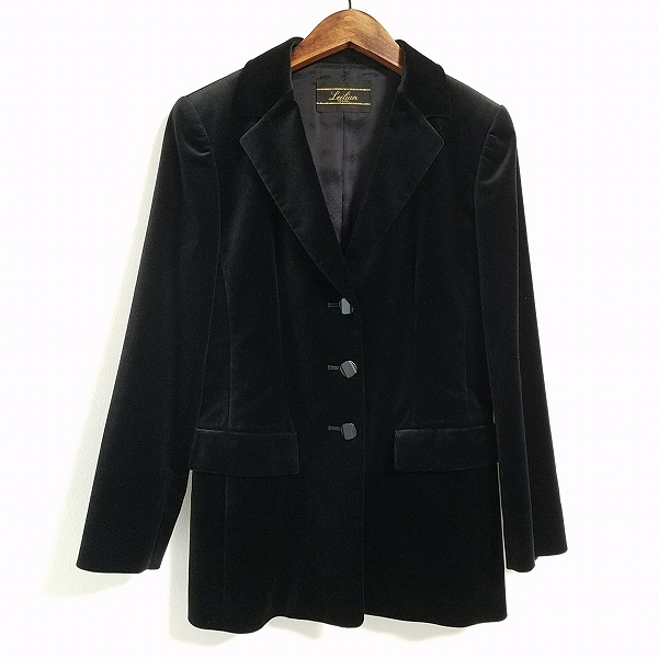 定番の冬ギフト 黒 7 ジャケット Leilian レリアン #wnc ベロア調