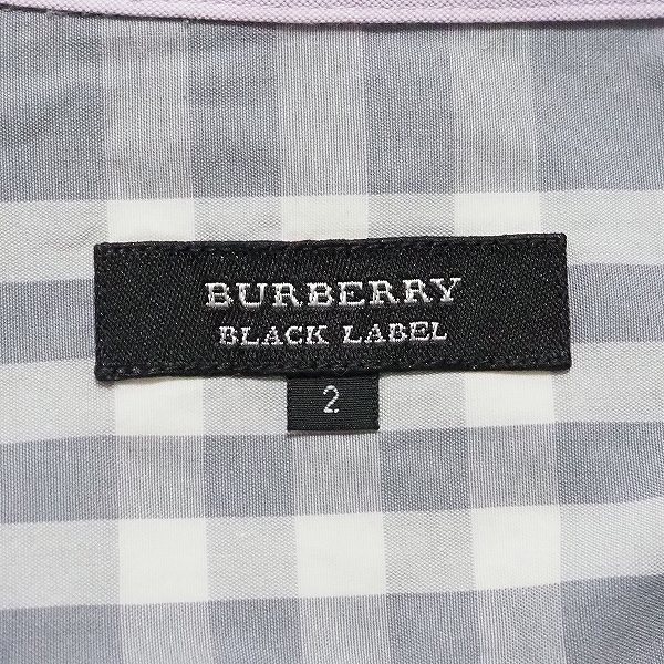 #anc バーバリーブラックレーベル BURBERRYBLACKLABEL 長袖シャツ 2 グレー 白 プルオーバー 七分袖 チェック メンズ [785381]_画像5