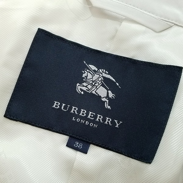 #anc バーバリー BURBERRY コート 38 グレー トレンチコート 銀ボタン ベルト付き レディース [810303]_画像5