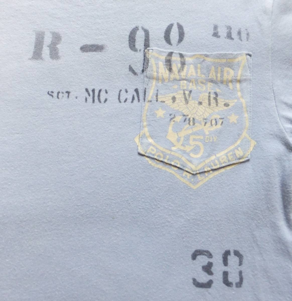POLO RALPH LAUREN ポロラルフローレン 半袖Tシャツ S 水色 (8才・140㎝くらい) ポケット付き の画像3