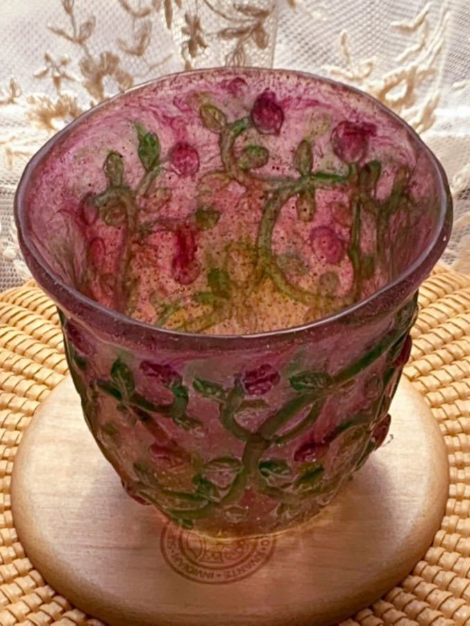 薔薇のグラス パート・ド・ヴェール ガラス工芸 ハンドメイド 7の画像5
