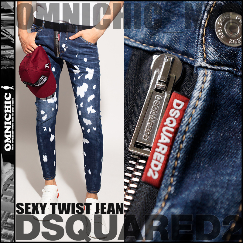 DSQといえばコレ！■新品税込96,800円【DSQUARED2】ディースクエアード豪華ジップスプラッシュブリーチセクシーツイストデニム46 S74LB0964_画像1