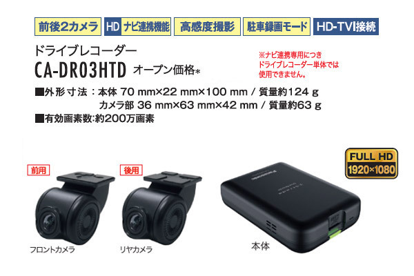 【取寄商品】パナソニックCN-HE02WD+CA-DR03HTDストラーダ7V型200mmカーナビ+前後ドライブレコーダーセット_画像4