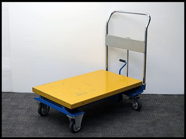 △C) 花岡車輌 テーブルリフト 長さ910mm×幅600mm 耐荷重500kg 足踏み