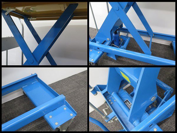 △D) 花岡車輌 テーブルリフト 長さ910mm×幅600mm 耐荷重500kg 足踏み