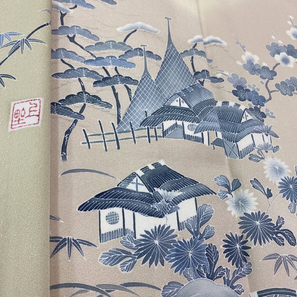 着物月花 上野家 四代目 上野真 手描き友禅 単衣 品のある花 訪問着