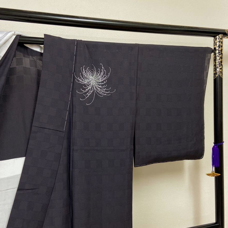 着物月花 金彩 変わり絽 シックな糸菊文様 夏訪問着 未使用品 正絹