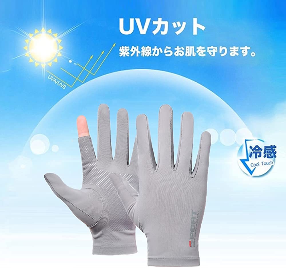 夏用手袋 新品 冷感グローブ 接触冷感 手袋 UVカット 通気性 2フィンガーグローブ 夏用 メンズ レディース 日焼け防止 釣り 快適_画像3