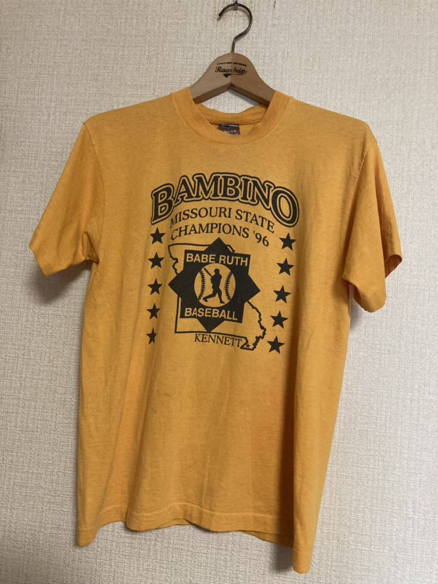 90sヴィンテージ　フルーツオブザルーム　BEST黒タグ　BABE RUTH BASE BALL　Tシャツ　made in USA_画像1