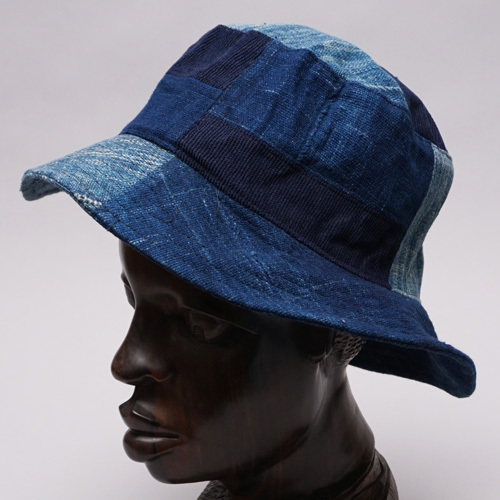 アフリカ　パッチワーク　ハット　M-Lサイズ　帽子　藍染　_画像2