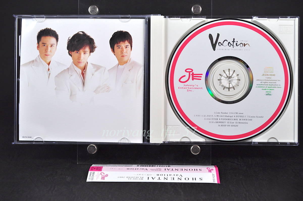 帯付☆ PLAYZONE 2003 Vacation / バケーション 少年隊 ミュージカル プレゾン■CD アルバム 錦織一清・植草克秀・東山紀之 JECN-0040 美盤の画像4