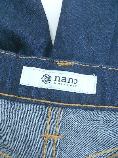 ◇ nano universe ナノ ユニバース ハイウエスト テーパード デニム パンツ サイズ 縦M 横L+ ネイビー レディース P 1210110003245_画像3