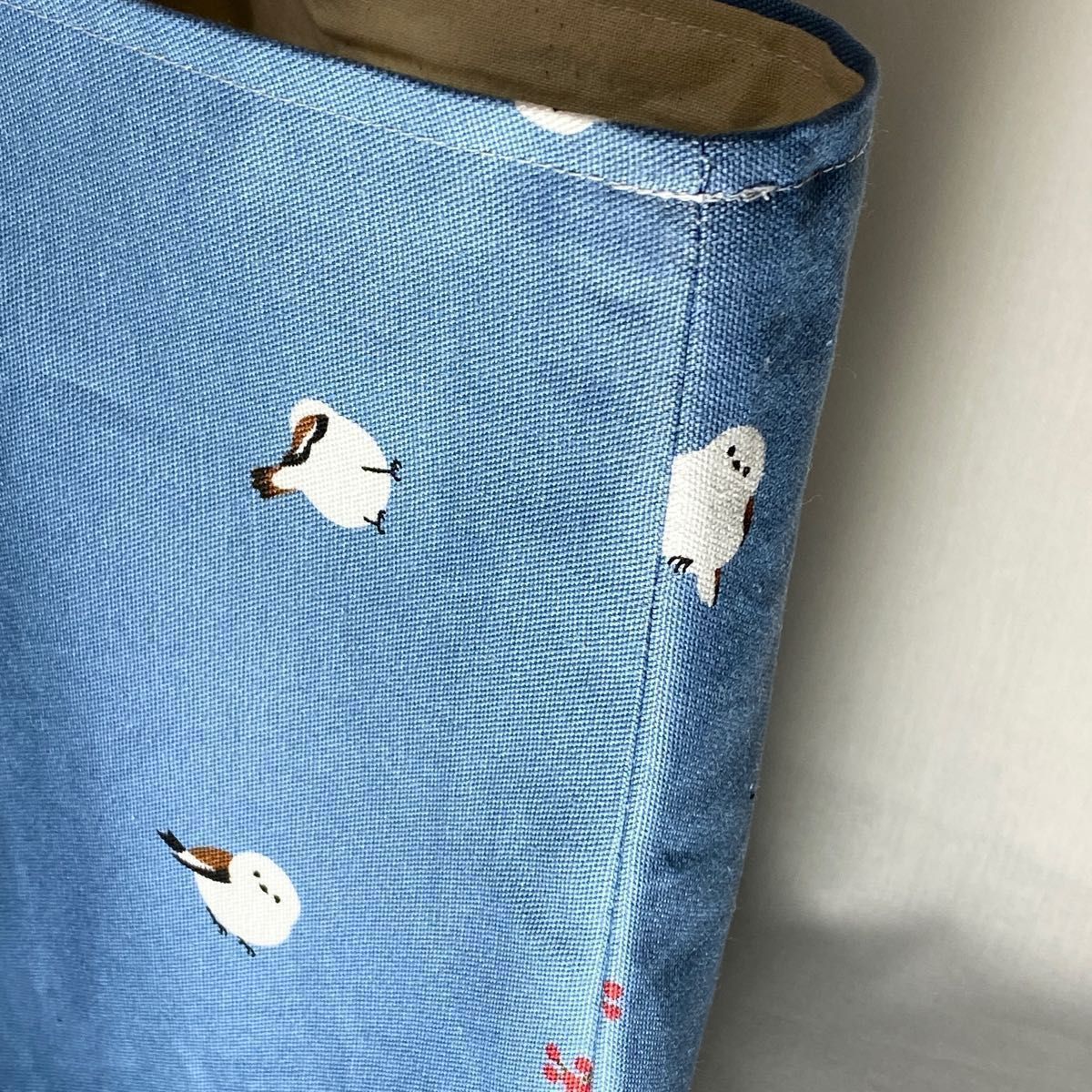 即日発送】ハンドメイド シマエナガ レッスンバッグ 絵本バッグ