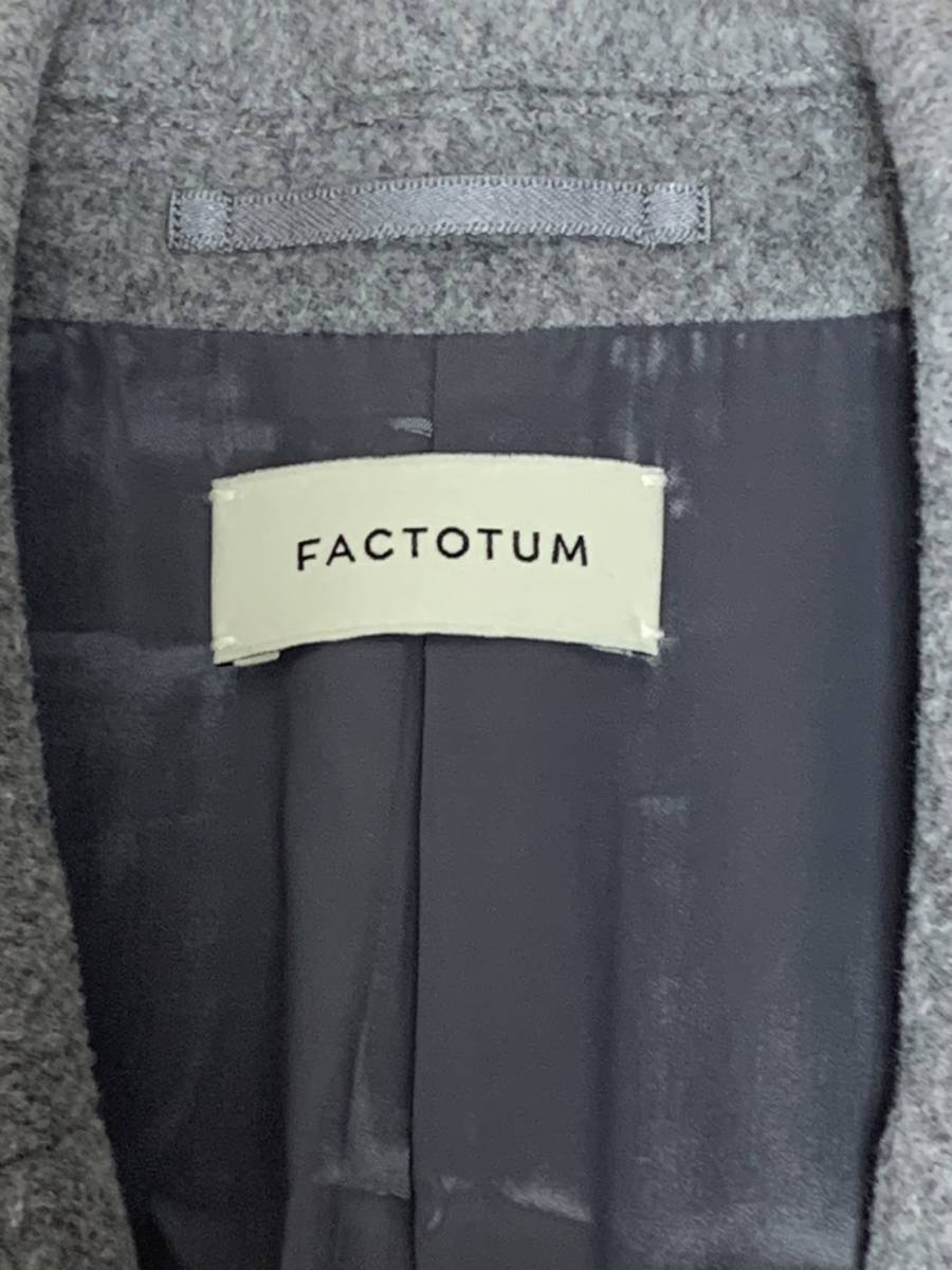  beautiful goods *[FACTOTUM] 18AW regular price 41,800 wool poly- Chesterfield coat 44 gray 118451007 made in Japan Factotum 