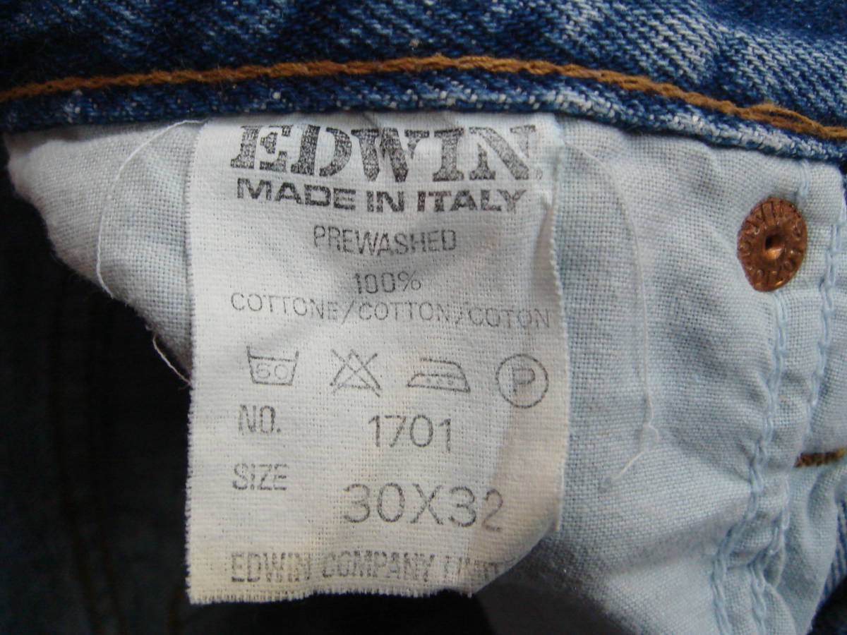限定 稀少 ヴィンテージ イタリア製70’s～80’s ITALIANA コレクション EDWIN LIMITED リミテッド エドウィン MADE IN ITALYテーパード_画像7