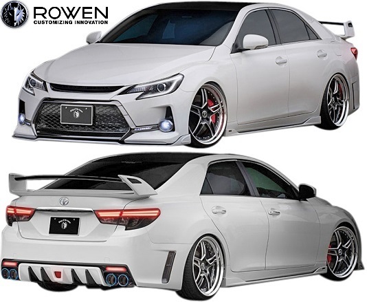 【M's】トヨタ G's マークX (2013.12-2017.12) ROWEN プレミアムスタイルキット 3点／／FRP+Wet Carbon ロエン ロウェン エアロ 1T010X01_画像2