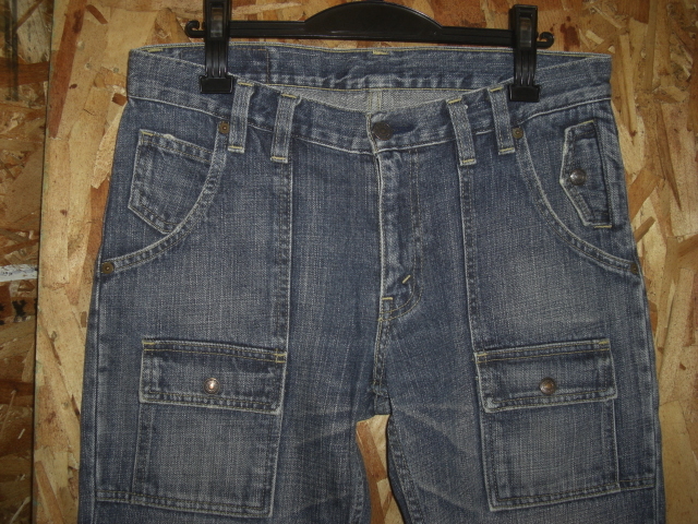 32 Levis リーバイス UL617 ブッシュパンツ フラップポケットデニム クラッシュ加工 ブルージーンズ K20D246_画像3