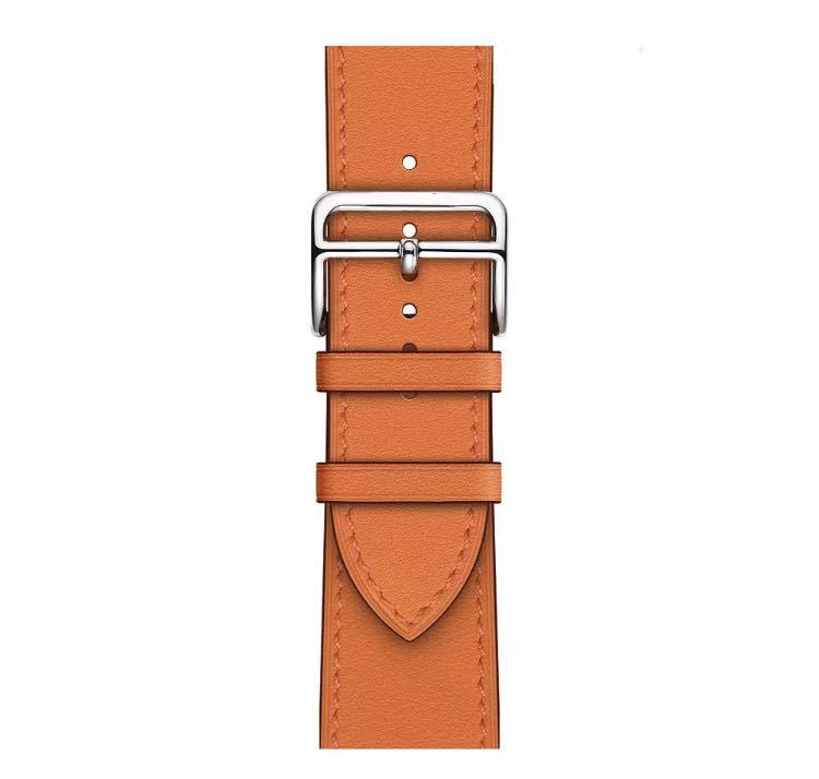 Apple Watch iPhone кожа частота Series частота ремень AppleWatch Apple часы частота 42mm 44mm 45mm orange оранжевый кожа натуральная кожа 