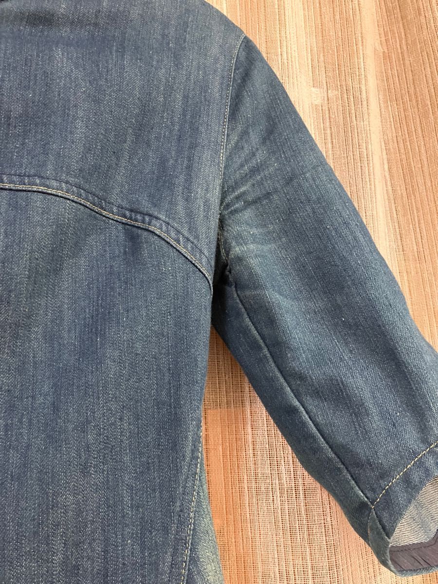 【美品】Levi's デニムロングワンピース　デニムシャツワンピース　ノーカラー デニムワンピース 