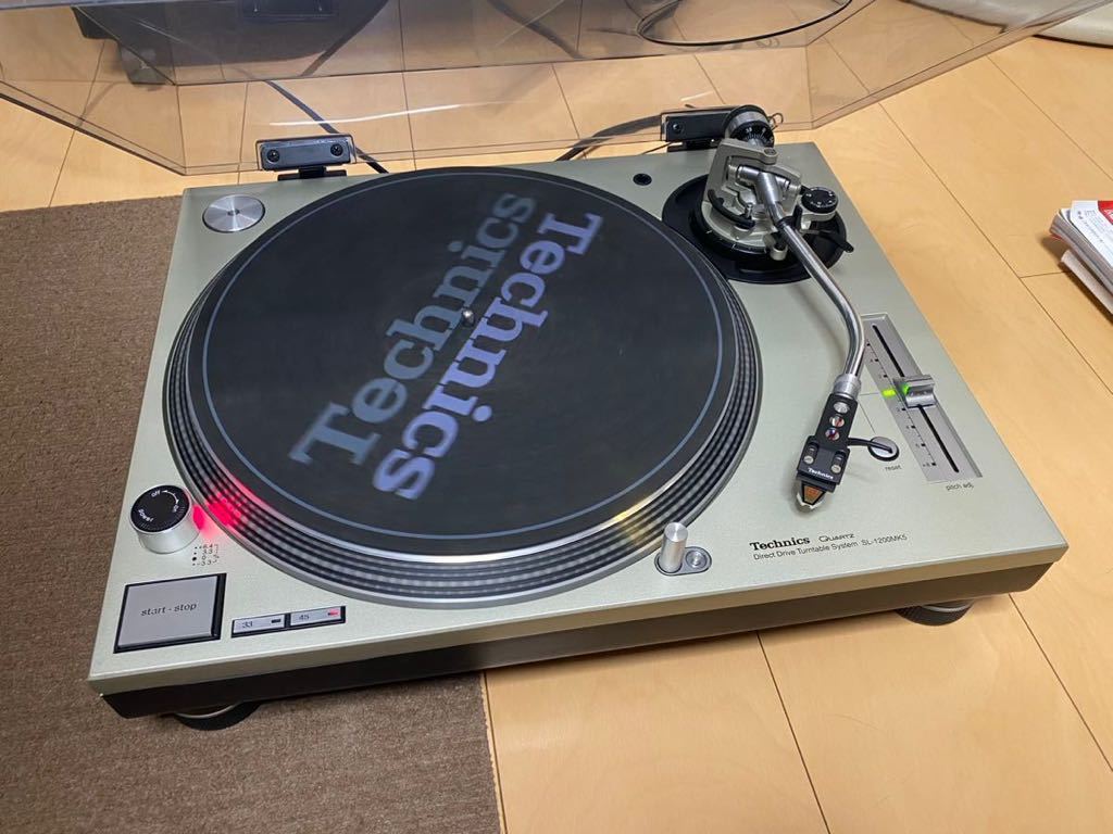 Technics SL-1200 MK5 説明書&純正カバー&ヒンジ蝶番付 通電確認 スピード切替確認 照明確認 テクニクス ターンテーブル パナソニック