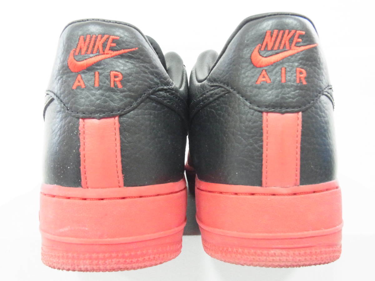 美中古箱付 2007 NIKE AIR FORCE 1 LOW BRED BLACK UNIVERSITY RED ナイキ エア フォース ブレッド ブラック レッド 28cm US10 318274-001_画像3