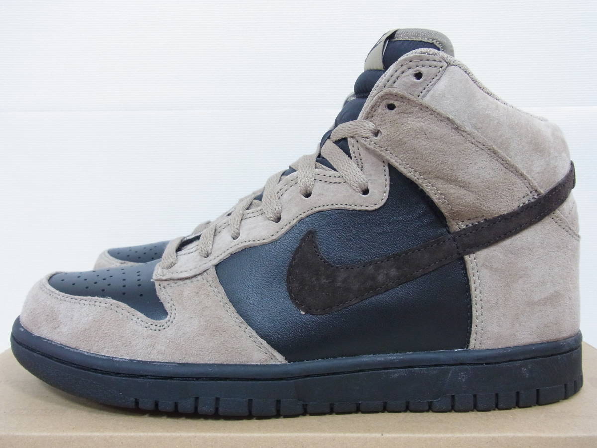 新品箱付 2011 NIKE DUNK HIGH KHAKI VELVET BROWN BLACK ナイキ ダンク ハイ カーキ ベルベット ブラウン ブラック 26cm US8 317982-204_画像3