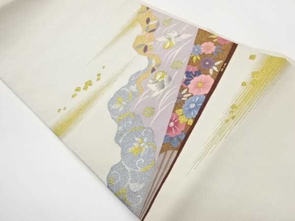 値下げ価格 宗sou 綴れ道長取りに扇子・花鳥模様織出し名古屋帯