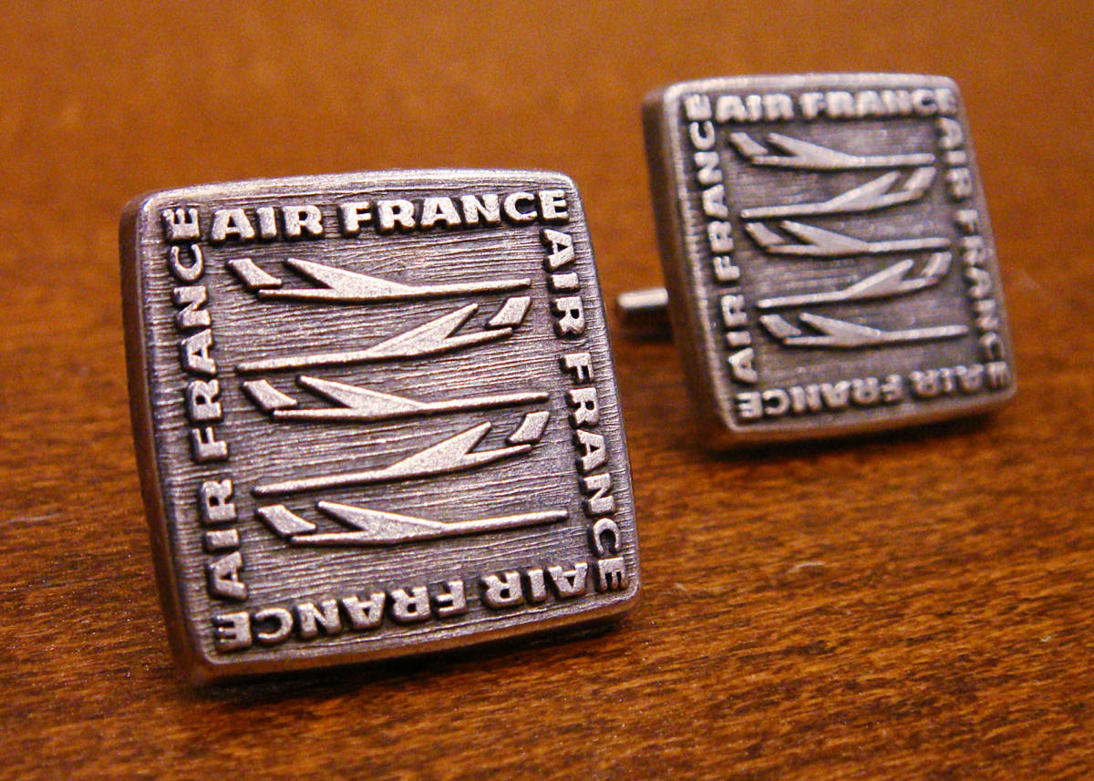 AIR FRANCE エールフランス　1960年代 ヴィンテージ カフス カフリンクス／ファーストクラス 60's 昭和レトロ エアライン アクセサリー_画像1