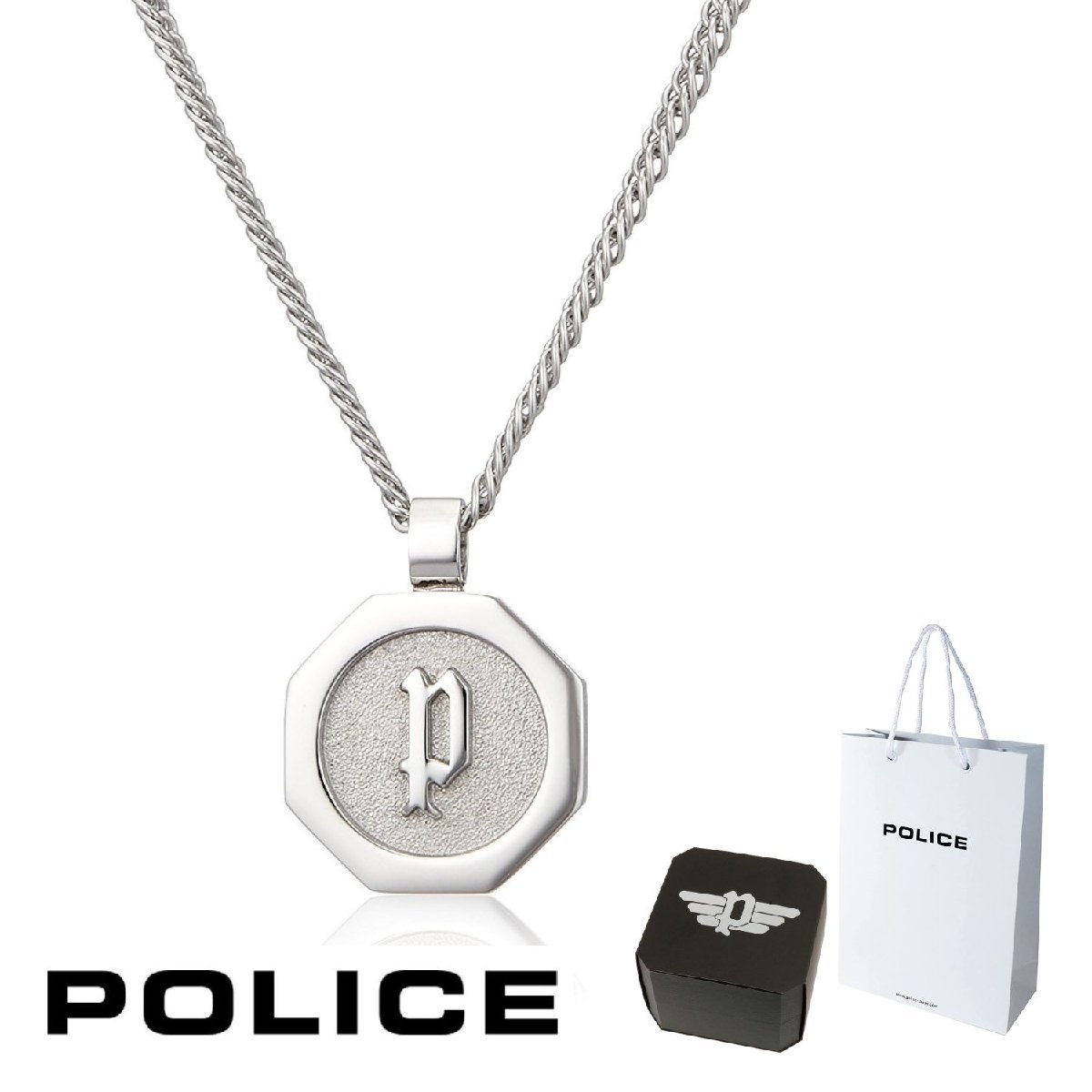 正規品 送料無料 ポリス POLICE ペンダント ネックレス TOKEN トークン 26155PSS 26155PSS01 Mサイズ 大 ステンレス シルバー_画像1