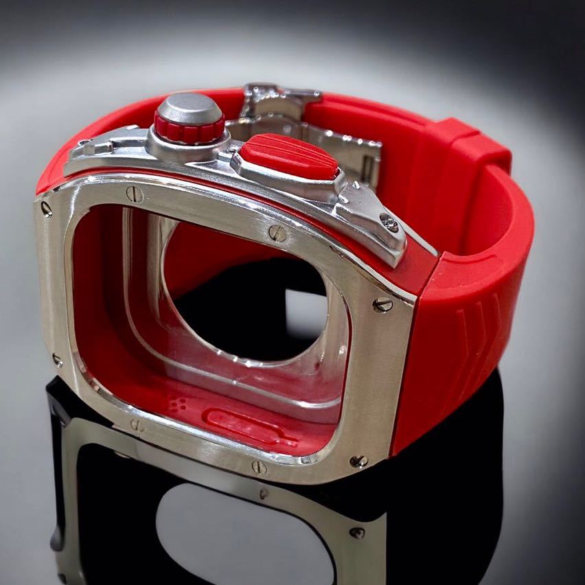 赤銀　ラバー 49mm apple watch ultra アップルウォッチウルトラ メタル ケース ステンレス カスタム golden concept ゴールデンコンセプト