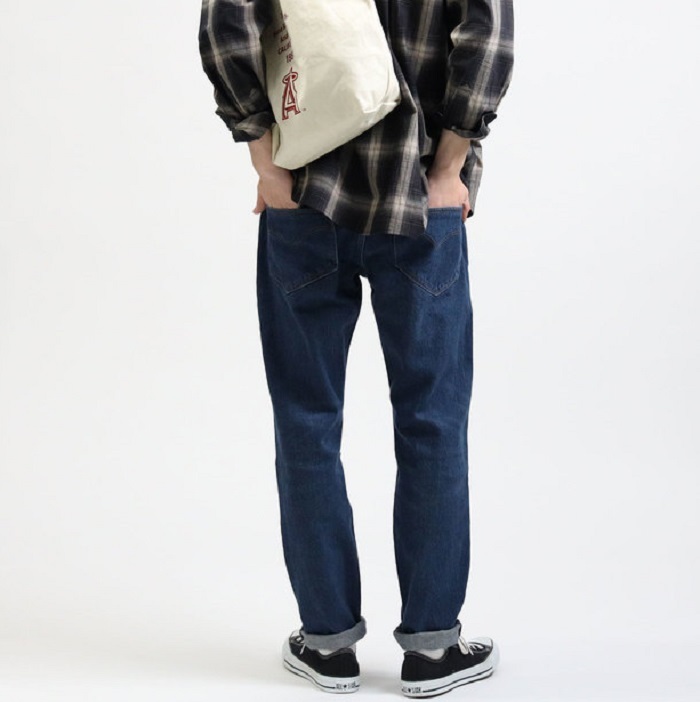 リーバイス レッド 502 テーパード デニムパンツ W34 定価14300円 濃色 ブルー Levi’s Red ジッパーフライ ストレッチ A2687-0001の画像5