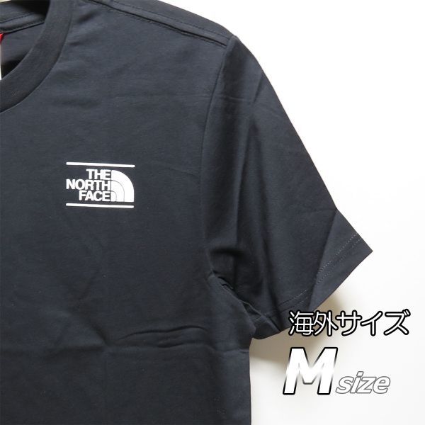 新品 ノースフェイス マウンテンプリント メンズ Tシャツ US Mサイズ 日本Lサイズ相当 ブラック 半袖_画像1