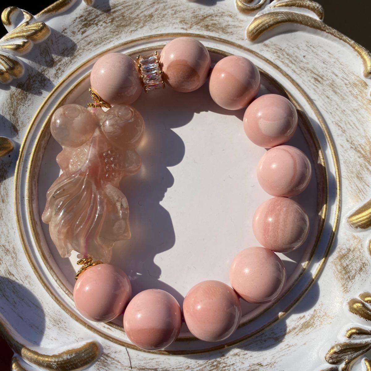 ピンクオパール 桜瑪瑙 出目金 デメキン 天然石 ブレスレット ピンクオパール 桜瑪瑙 出目金 デメキン 天然石 ブレスレット
