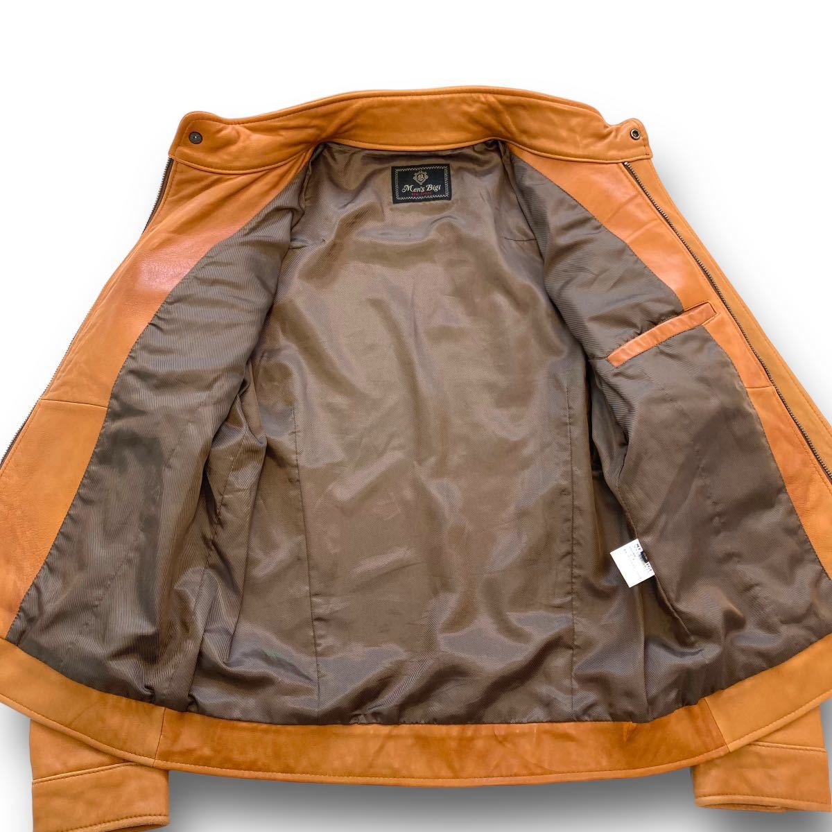 Men's Bigi】メンズビギ シープスキン シングルライダース Men's Bigi】メンズビギ シープスキン シングルライダース