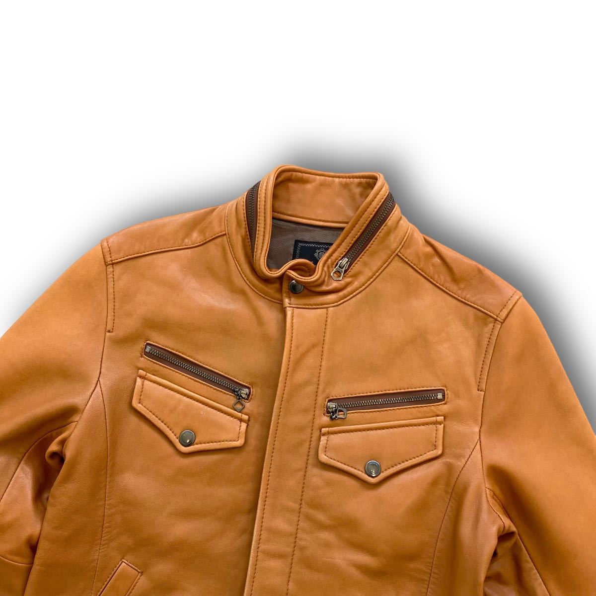 Men's Bigi】メンズビギ シープスキン シングルライダース Men's Bigi】メンズビギ シープスキン シングルライダース
