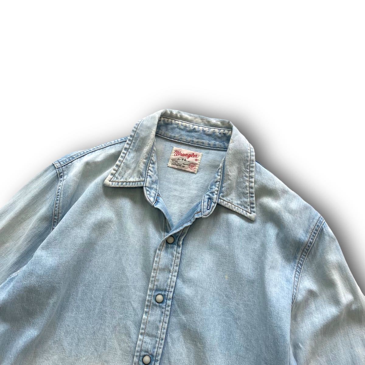 wrangler】ラングラー ロンハーマン クラッシュデニムシャツ wrangler】ラングラー ロンハーマン クラッシュデニムシャツ