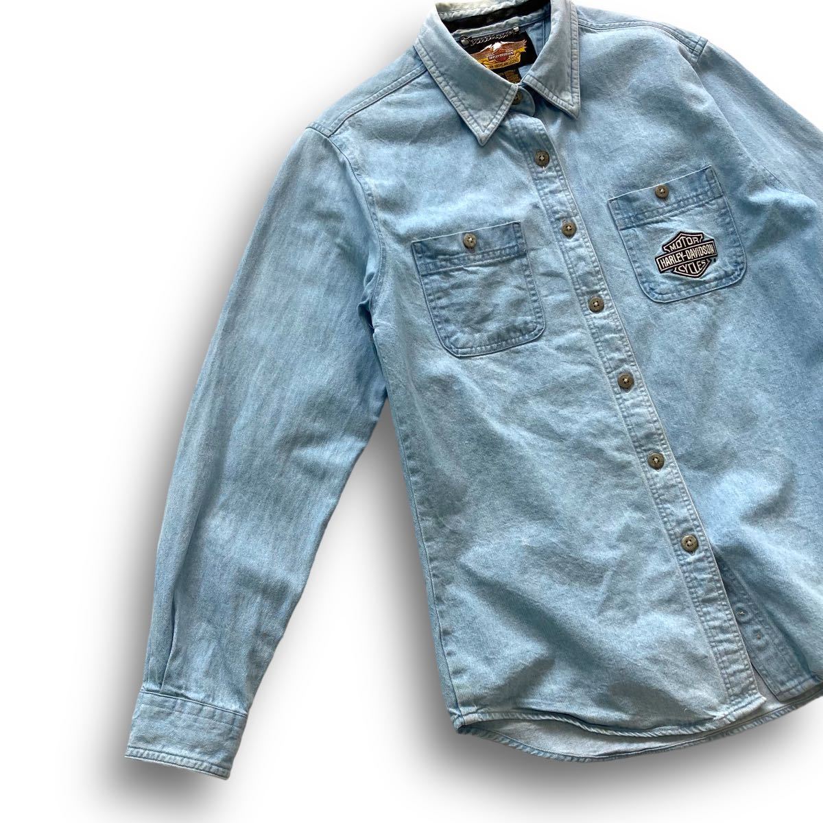 HARLEY-DAVIDSON】ハーレーダビッドソン 刺繍デニムシャツ DENIM HARLEY-DAVIDSON】ハーレーダビッドソン 刺繍デニムシャツ DENIM