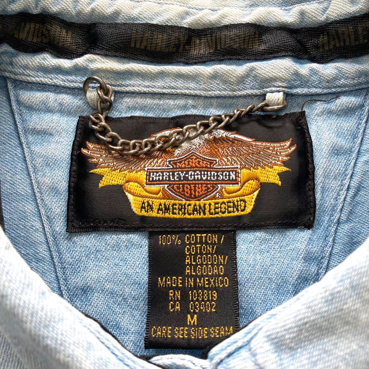 HARLEY-DAVIDSON】ハーレーダビッドソン 刺繍デニムシャツ DENIM HARLEY-DAVIDSON】ハーレーダビッドソン 刺繍デニムシャツ DENIM