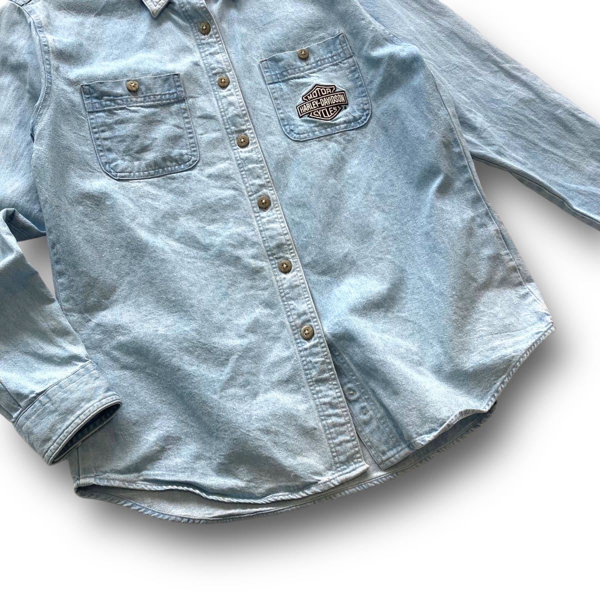 HARLEY-DAVIDSON】ハーレーダビッドソン 刺繍デニムシャツ DENIM HARLEY-DAVIDSON】ハーレーダビッドソン 刺繍デニムシャツ DENIM