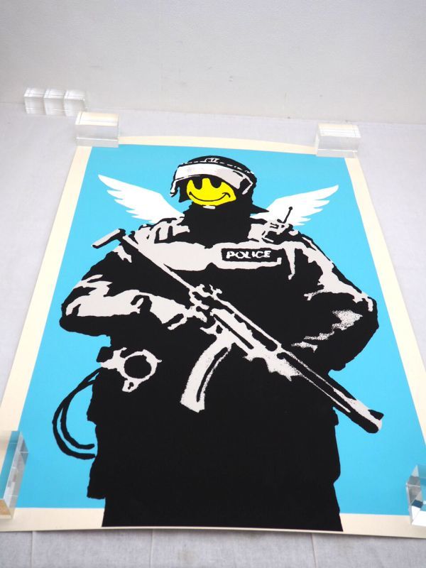 希少 WCP Banksy バンクシー FLYING COPPER リプロダクション シルク