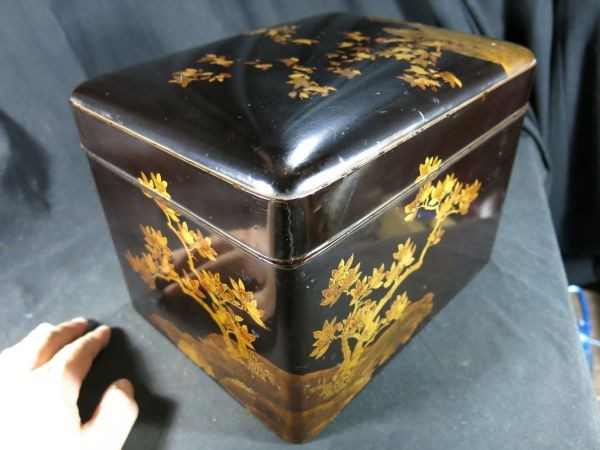 ヤフオク! - A 橘蒔絵旅櫛箱 江戸時代中期 １７世紀 化粧箱 漆器 漆