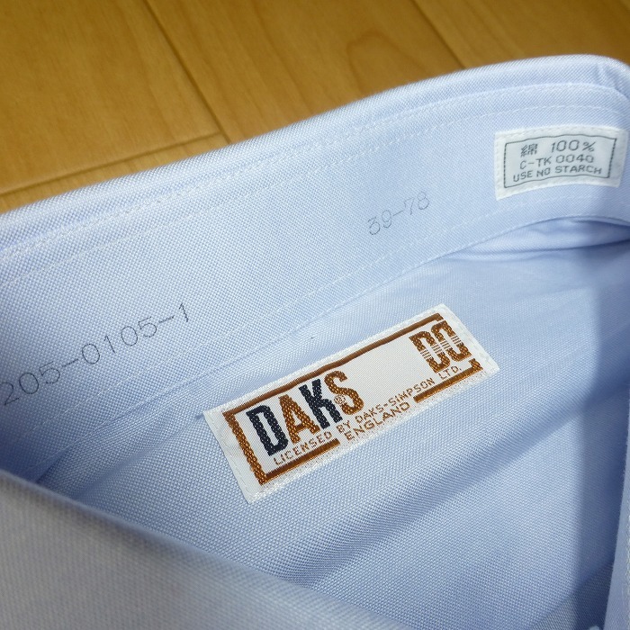 ダックス DAKS ENGLAND 長袖ドレスシャツ 39-78 新品 未使用 ブルー ビジネスシャツ ワイシャツ_画像4