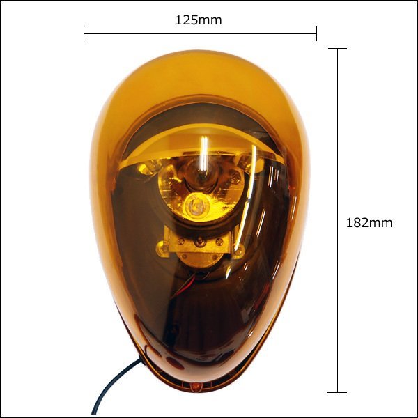 回転灯 DC12V 黄色 非常用ライト たまご型 アンバー マグネット式/19К_画像3