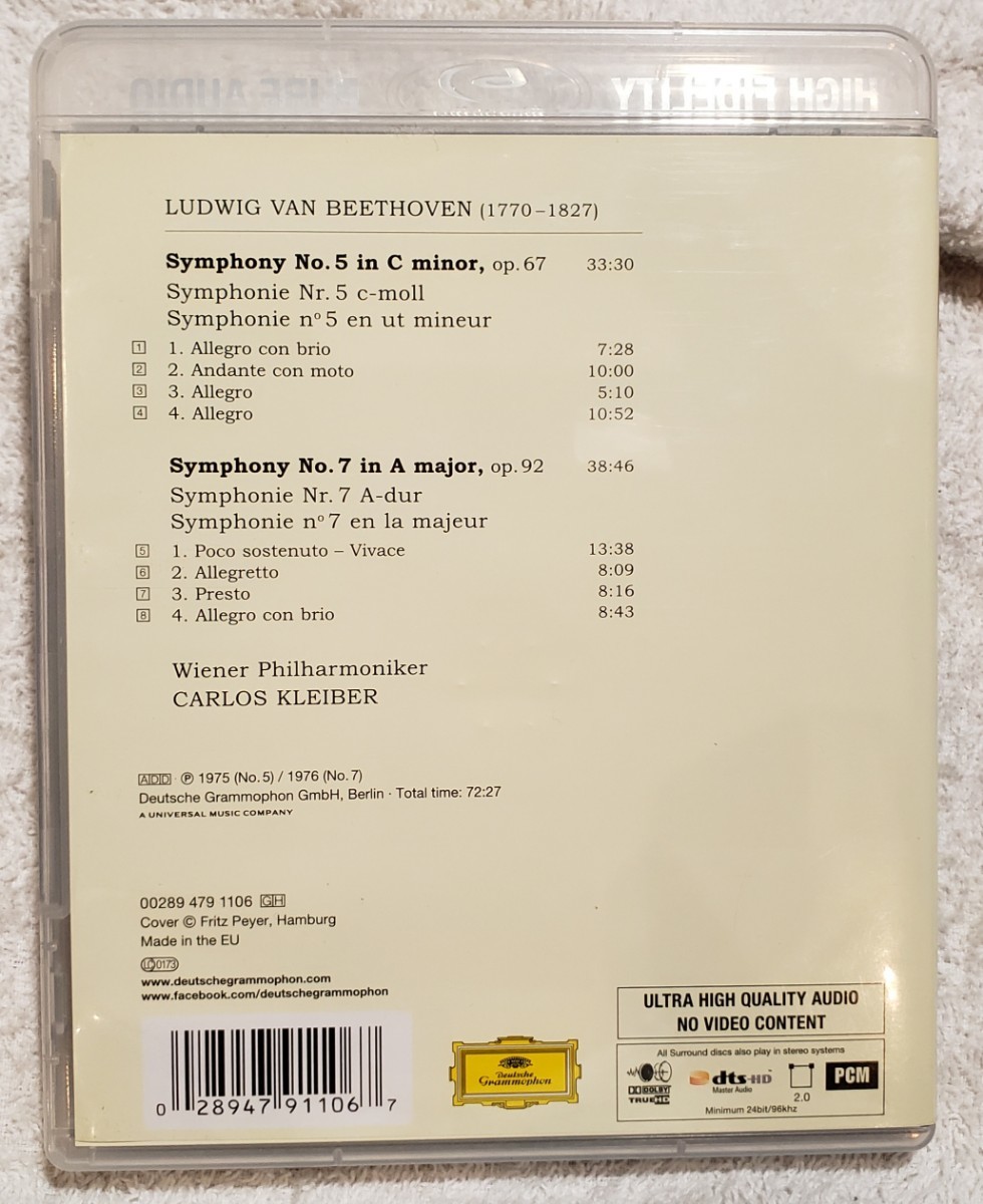 Blu-ray беж to-ven: симфония no. 5 номер, no. 7 номер karu Roth *klai балка & we n* Phil Symphonies Nos.5, 7 : Kleiber 4791106