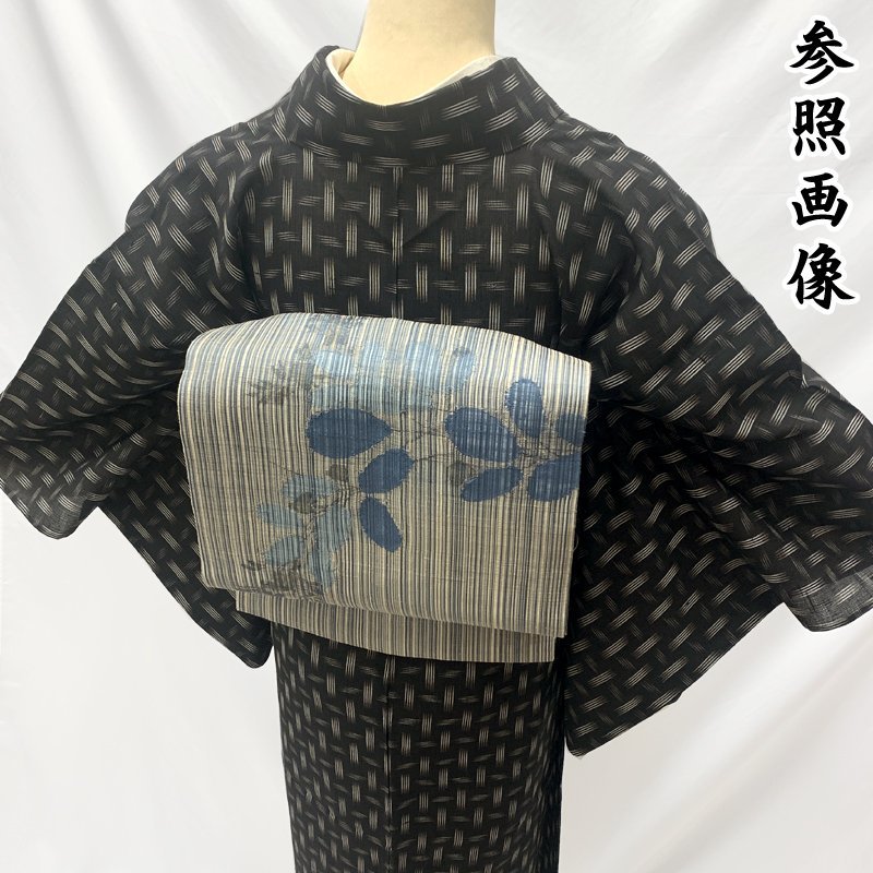 ●きものマーチ●小杉工房●絹芭蕉 夏上布 網籠文様 黒 夏物●美品 304mt57_画像9