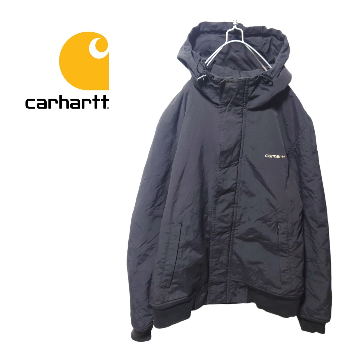 【Carhartt】ロゴ刺繍 ナイロンジャケット 中綿入り A-621_画像1