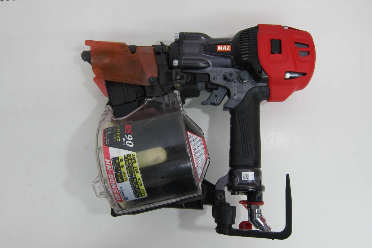 中古品 MAX マックス 90mm 高圧コイルネイラ HN-90N5(D) ケース付 釘打