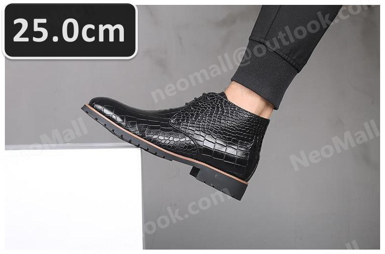 PUレザー メンズ シュートブーツ ブラック サイズ 25.0cm 革靴 靴 カジュアル 屈曲性 通勤 軽量 インポート品【n033】